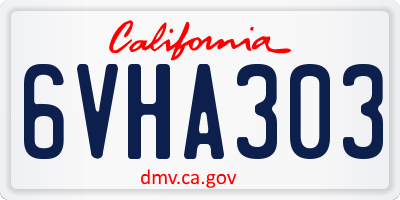 CA license plate 6VHA303