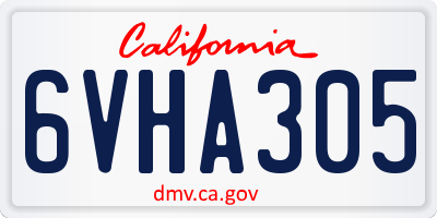 CA license plate 6VHA305