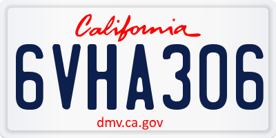 CA license plate 6VHA306