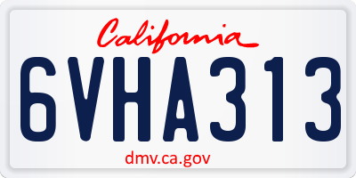 CA license plate 6VHA313
