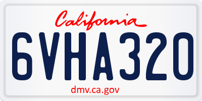 CA license plate 6VHA320