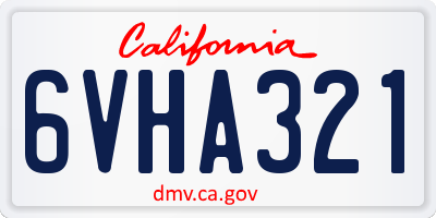 CA license plate 6VHA321