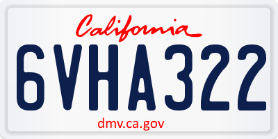 CA license plate 6VHA322