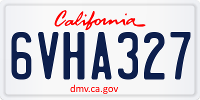 CA license plate 6VHA327