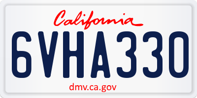 CA license plate 6VHA330