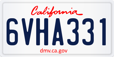 CA license plate 6VHA331