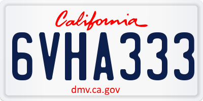 CA license plate 6VHA333