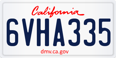 CA license plate 6VHA335