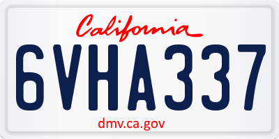 CA license plate 6VHA337