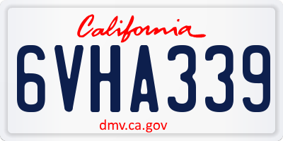 CA license plate 6VHA339