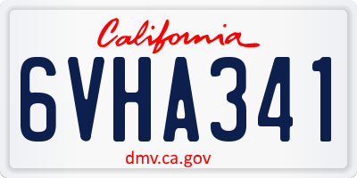 CA license plate 6VHA341