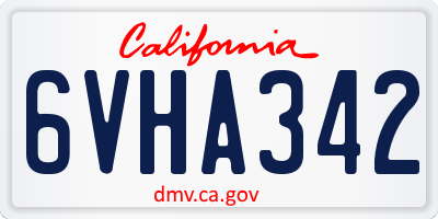 CA license plate 6VHA342