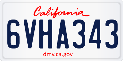 CA license plate 6VHA343