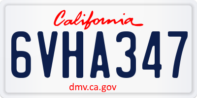 CA license plate 6VHA347