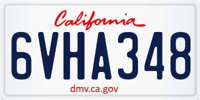 CA license plate 6VHA348