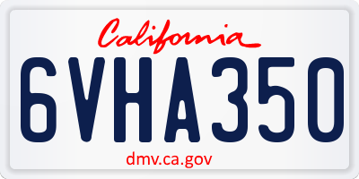 CA license plate 6VHA350