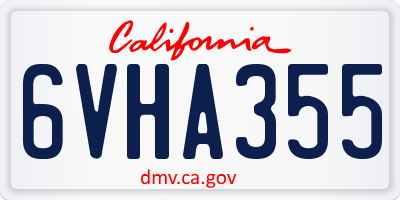 CA license plate 6VHA355