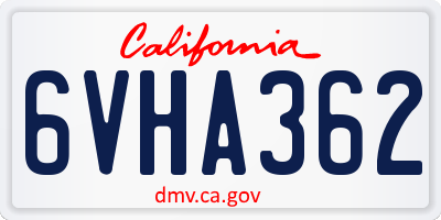 CA license plate 6VHA362