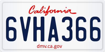 CA license plate 6VHA366