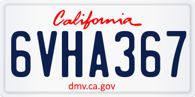 CA license plate 6VHA367