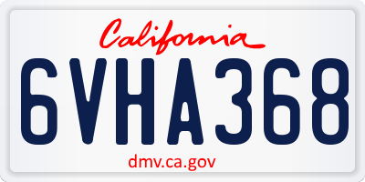 CA license plate 6VHA368