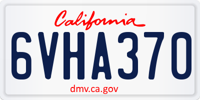 CA license plate 6VHA370