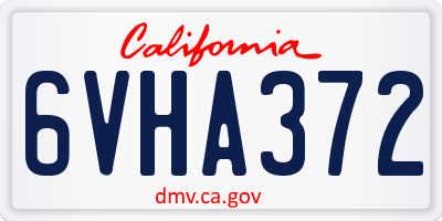 CA license plate 6VHA372