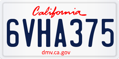 CA license plate 6VHA375