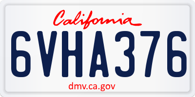 CA license plate 6VHA376