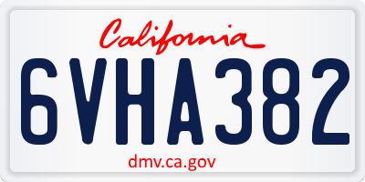 CA license plate 6VHA382