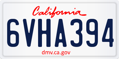 CA license plate 6VHA394