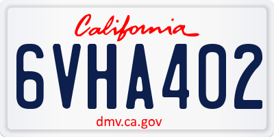 CA license plate 6VHA402