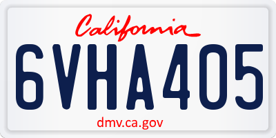 CA license plate 6VHA405