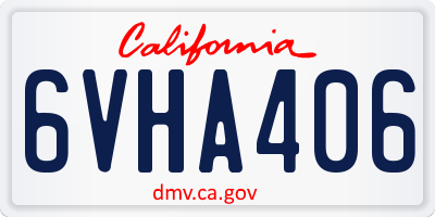 CA license plate 6VHA406