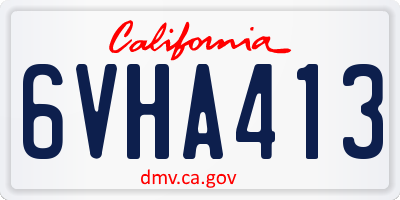 CA license plate 6VHA413