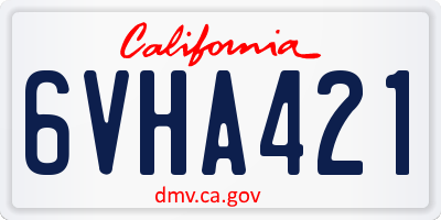CA license plate 6VHA421