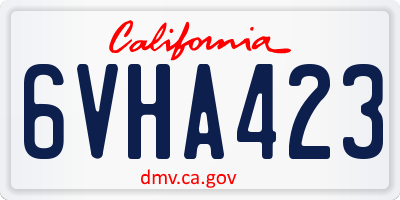CA license plate 6VHA423