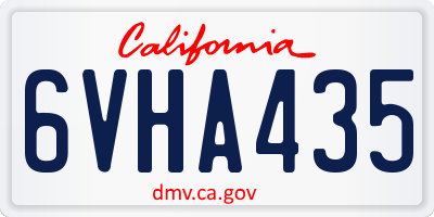 CA license plate 6VHA435
