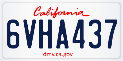 CA license plate 6VHA437