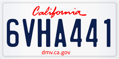 CA license plate 6VHA441