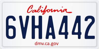 CA license plate 6VHA442