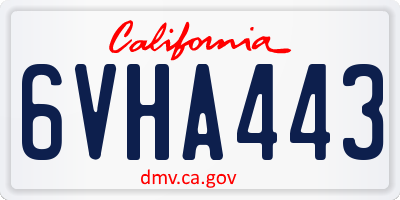 CA license plate 6VHA443