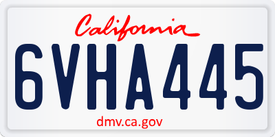 CA license plate 6VHA445