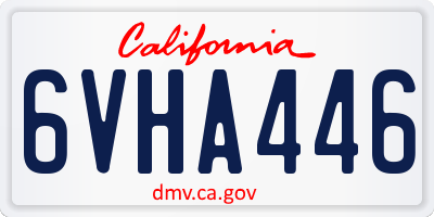 CA license plate 6VHA446