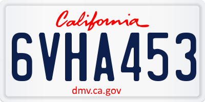 CA license plate 6VHA453
