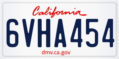 CA license plate 6VHA454