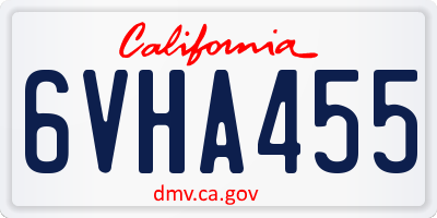 CA license plate 6VHA455