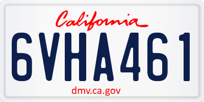 CA license plate 6VHA461