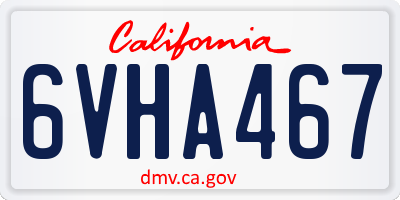 CA license plate 6VHA467