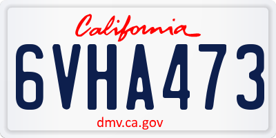 CA license plate 6VHA473